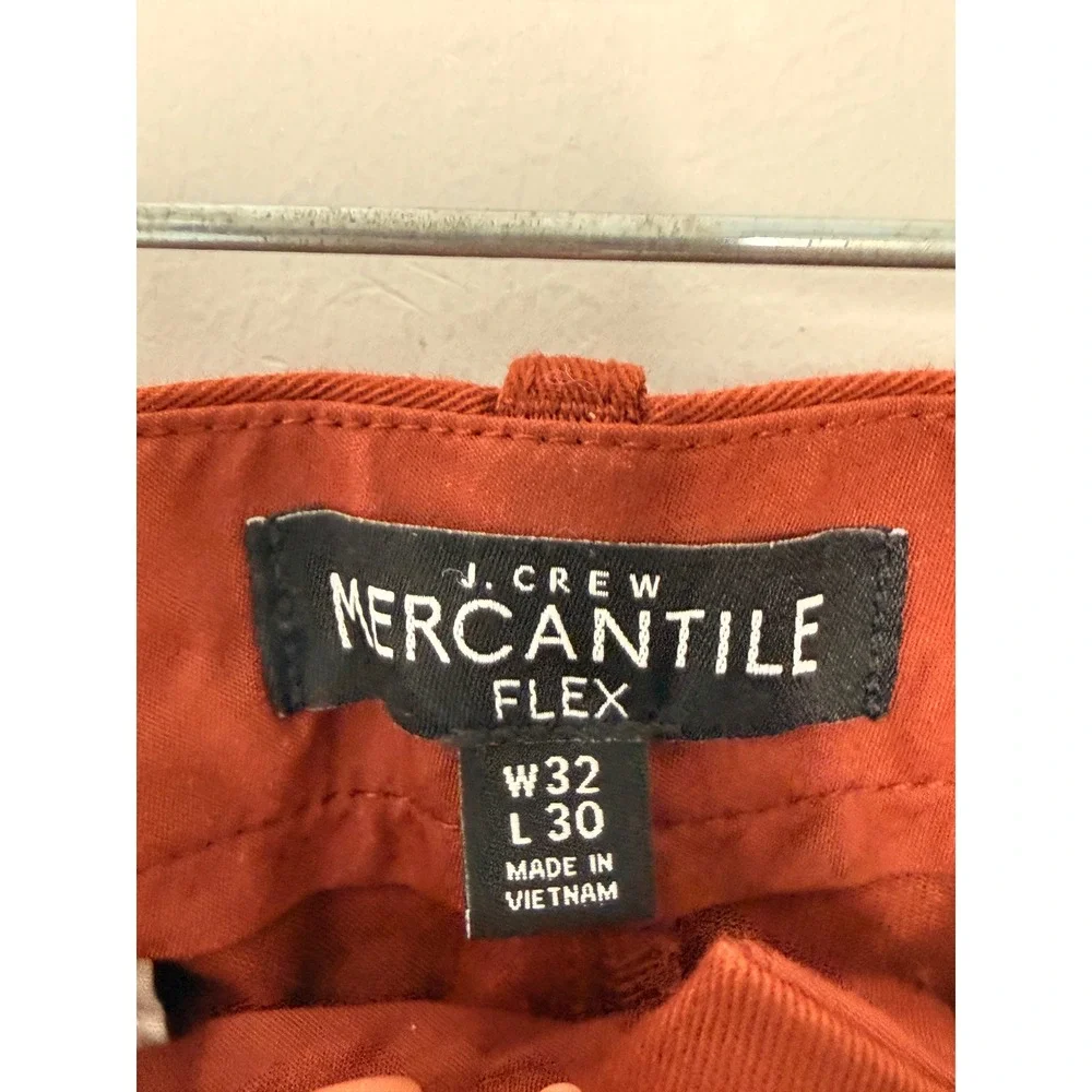J.Crew Slim Fit Flex Chino Pant Men's Rust Orange‎ Work Office Career 32 x 30